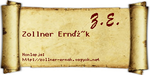 Zollner Ernák névjegykártya